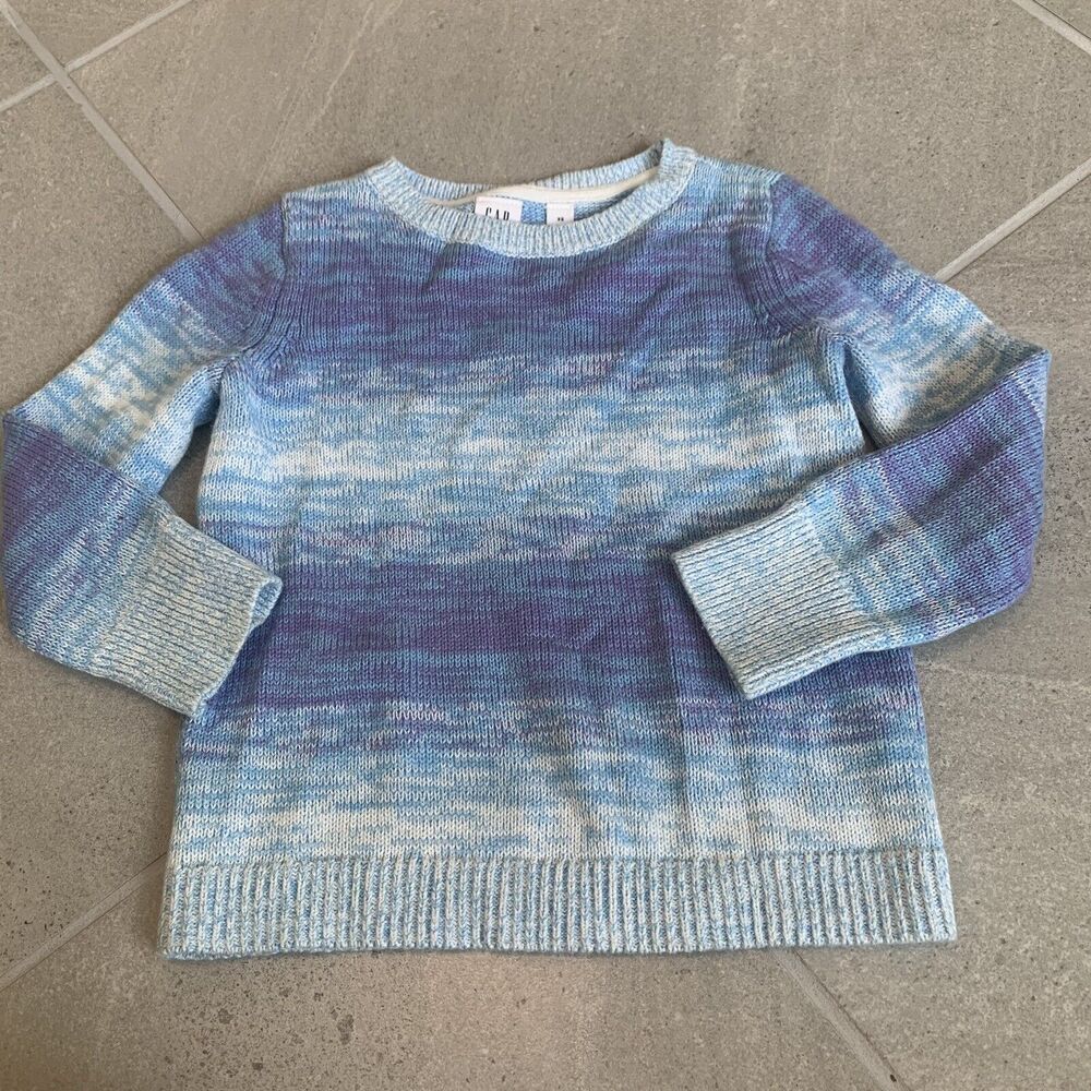 Gap Kids Blue White And Purple  Striped Girls Knit Sweater Size Xs